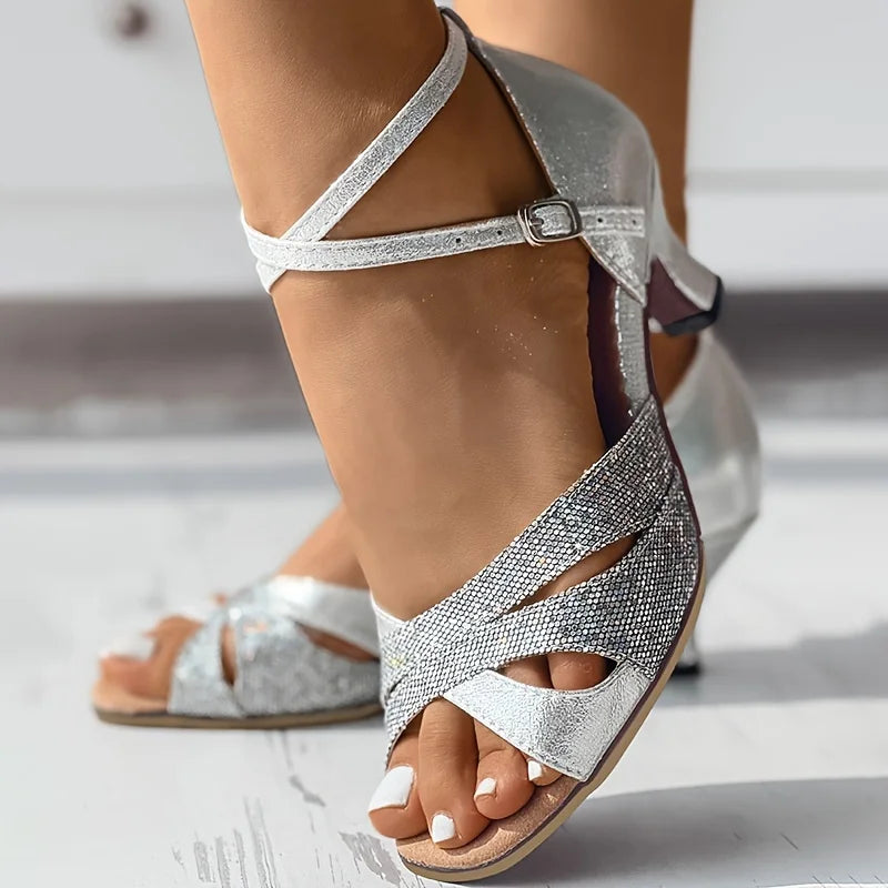 Latin-dansschoenen dames, hak 6 cm, model Phlox, aanzicht 3
