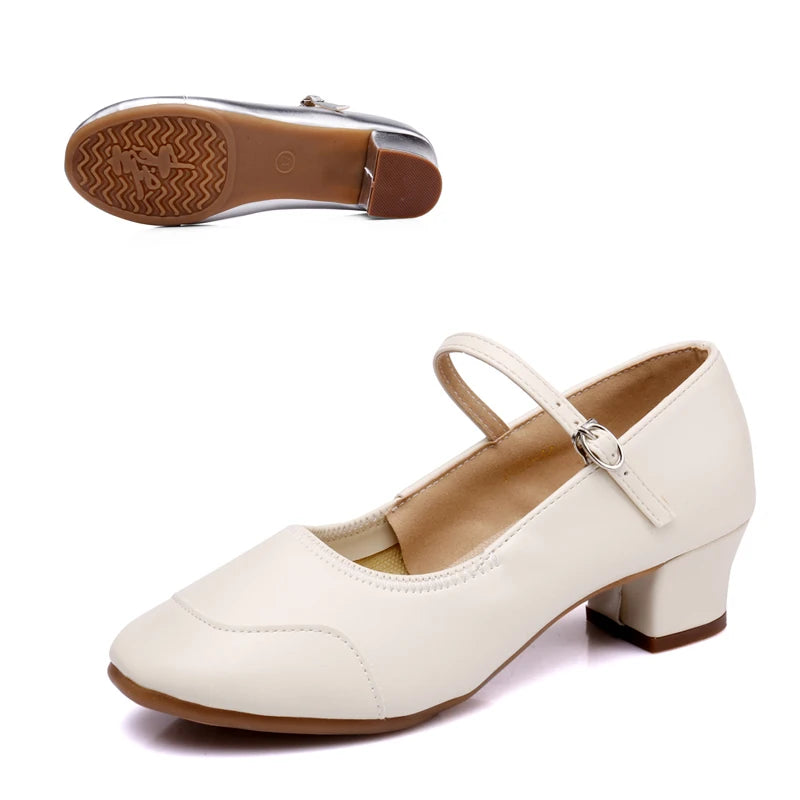 Chaussures de salsa femme, modèle Victoire, coloris beige