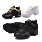 Women's jazz shoes, Lantratov model, black gold, white and black
