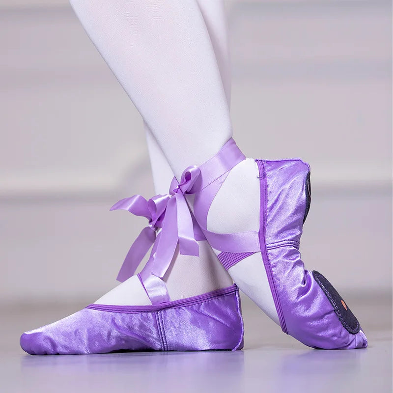 Ballettschuhe Damen Satin, Modell Diego, Farbe Violett