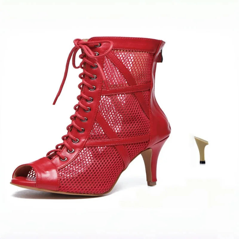 Women's salsa shoes, Zeinab model, red color