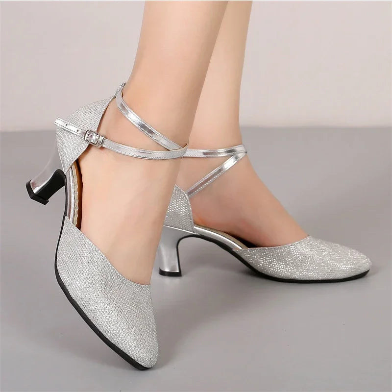 Salsa-Schuhe mit Pailletten, Absatz 3,5 oder 5,5 cm, Modell Karine, Ansicht 2