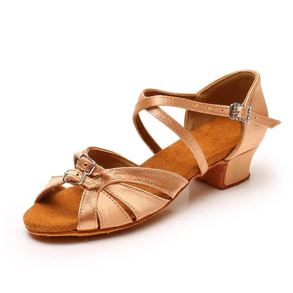 Chaussures de salsa à petit talon 3,5 cm, modèle Purificacion, coloris chair