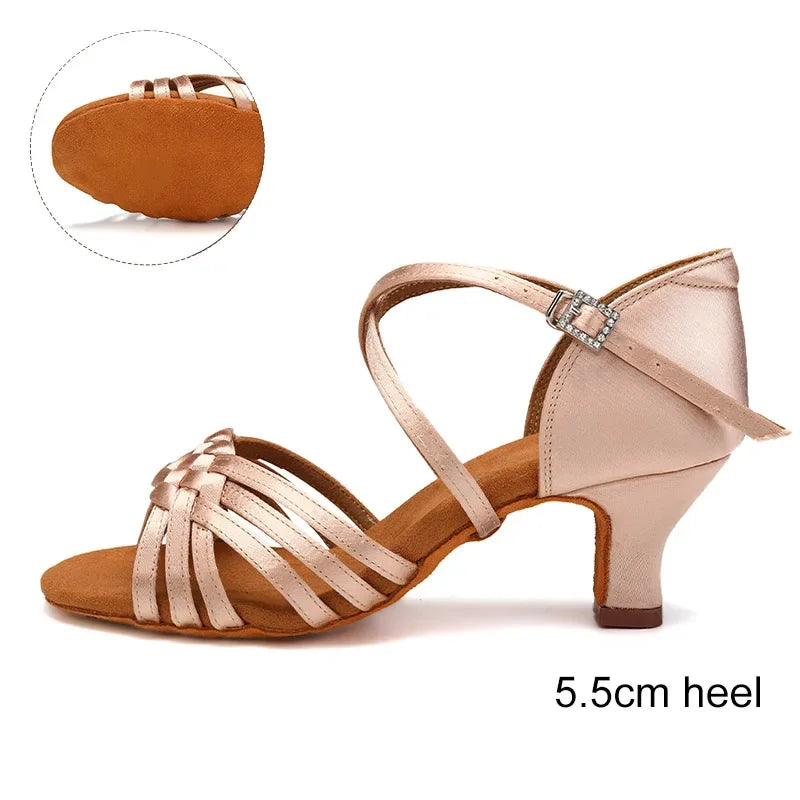 Chaussures de salsa femme, modèle Estelle, coloris rose