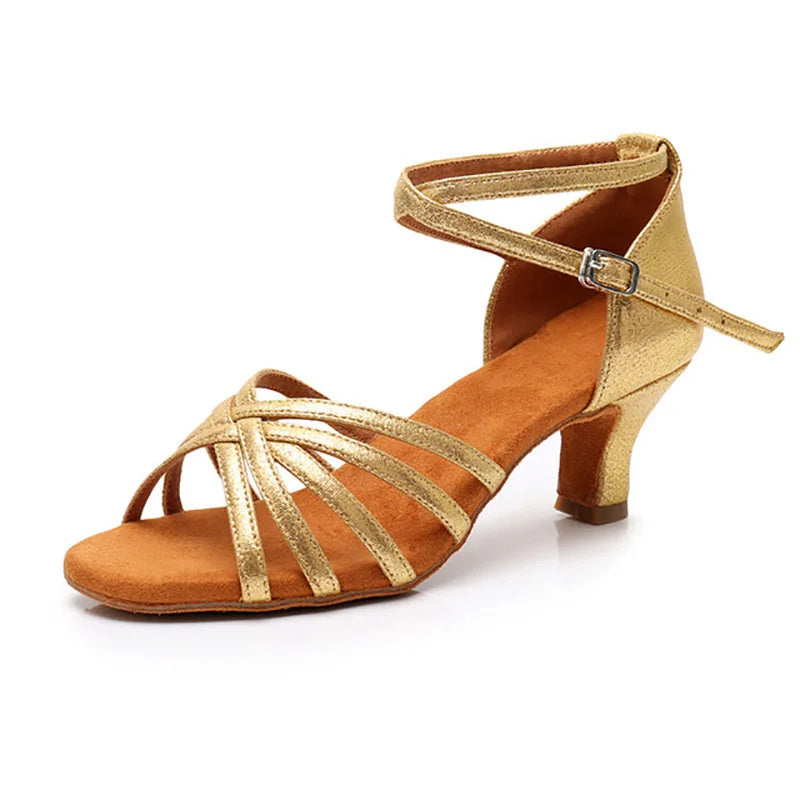 Chaussures de salsa femme, modèle Frappé, coloris doré