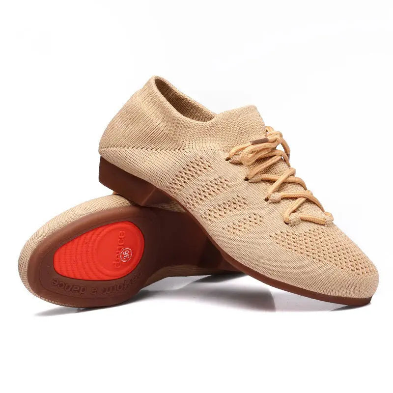 Women's knit dance shoes, Tereshkina model, brown color