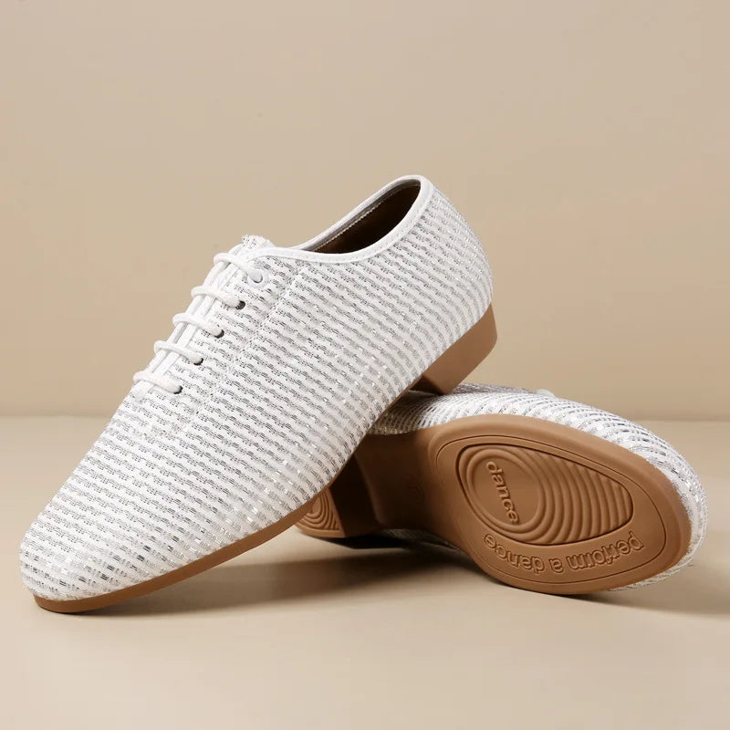 Scarpe da danza jazz con lacci in mesh, modello Incoronata, vista 2