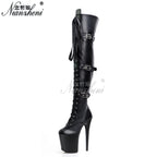 Women's cabaret thigh-high boots, Romy model, multicolor