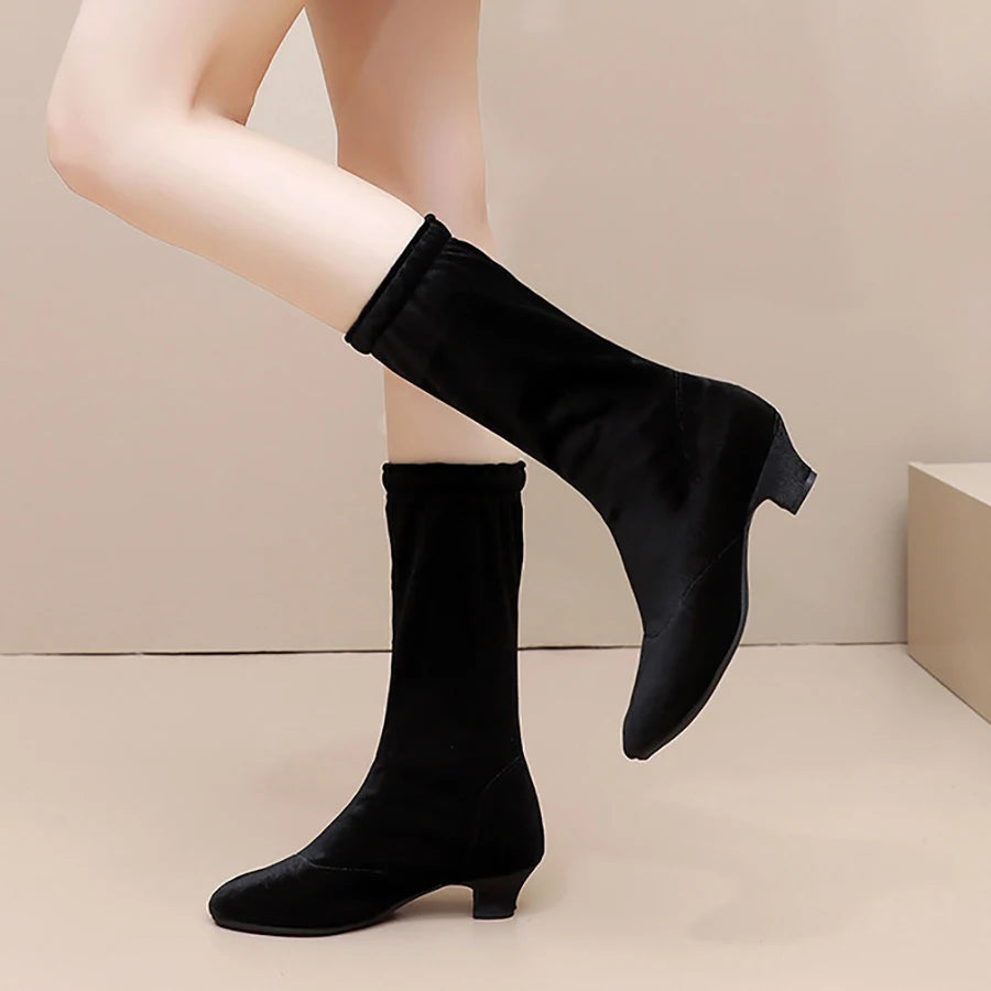 Bottes de danse latine à talon 3,5 ou 5,5 cm, modèle Battement