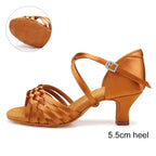 Women's salsa shoes, Estelle model, brown colour