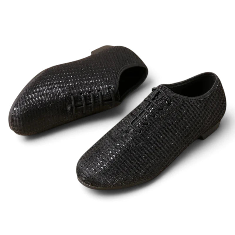 Chaussures de danse jazz à lacets en mesh, modèle Incoronata, coloris noir