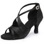 Women's Satin Salsa Shoes, Jondo model, View 4