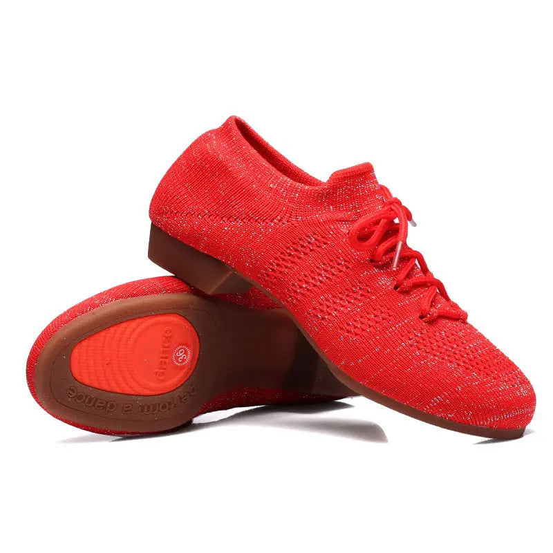Scarpe da ballo donna in maglia, modello Tereshkina, colore rosso