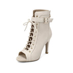 Salsa ankle boots with soft rubber sole, Honorine model, beige color