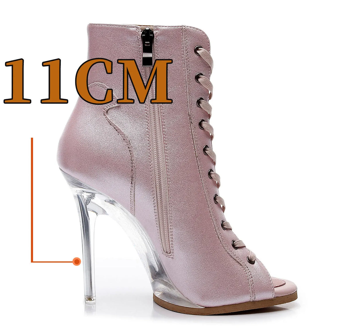 Bottines de danse latine à lacets et talon haut, modèle Tablao, coloris rose