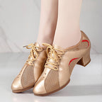 Gold Latin Dance Shoes, Rubber Sole, Nuria model, View 6