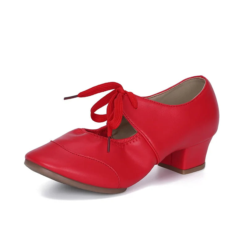 Chaussures de salsa femme, modèle Digitale, coloris rouge