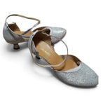 Chaussures de salsa argentées à talon 5,5 cm, modèle Antonio, vue 4
