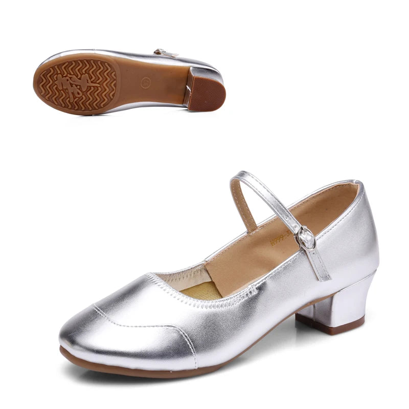 Salsaschuhe Damen, Modell Victoire, Farbe Silber