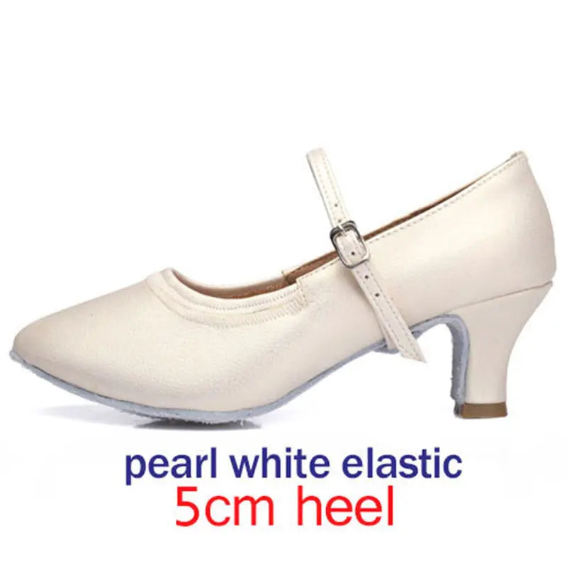 Women's salsa shoes, Merengue model, white color
