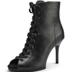 Black salsa shoes for women, Domitille model