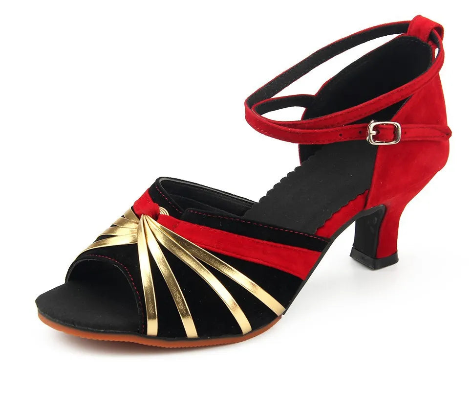 Latin dansschoenen dames, model Arabesque, kleur rood