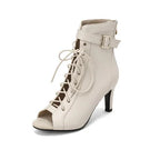 Salsa ankle boots with soft rubber sole, Honorine model, beige color