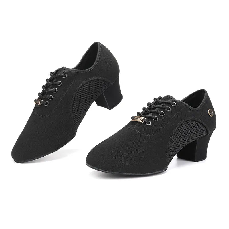 Chaussures d'entraînement latines noires, talon 3,5 ou 5 cm, modèle Myosotis, vue 5